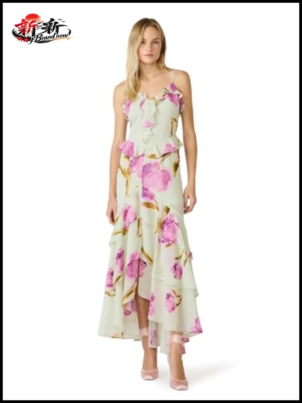 Fit & Flare V-Neck Spaghetti Strap Sleeveless Maxi Dress